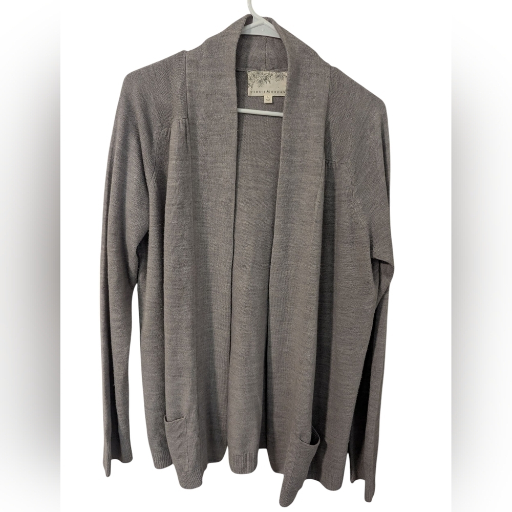 Debbie Morgan, Heather Gray Cardigan,Size L